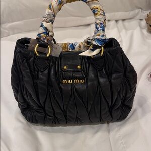 Miu Miu Matelassé leather bag Dark Green